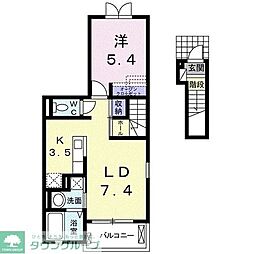 ムーンフォレストヴィラ 1LDKの間取図画像
