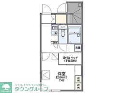 レオパレスアクセル 1Kの間取図画像