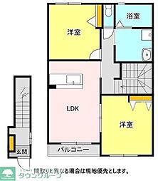 エアリー・ミニョンA 2LDKの間取図画像