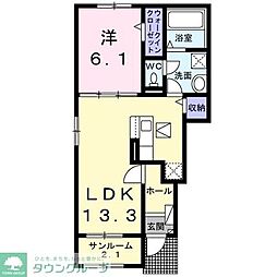 ミー クヮーム スゥク B 1LDKの間取図画像