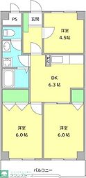ゼファー銀座 3DKの間取図画像