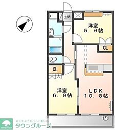 ラフィエスタ 2LDKの間取図画像