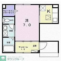 ストーキア 1Kの間取図画像