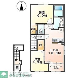 仮)加須市久下スターテラスII 2LDKの間取図画像