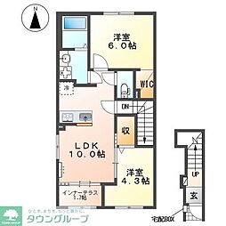 仮)加須市久下スターテラスII 2LDKの間取図画像