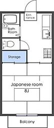 ドリームハウス岡村 1Kの間取図画像