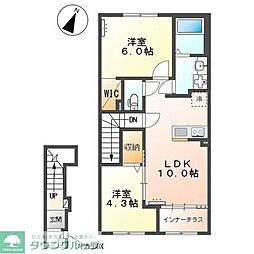 サンライズE(東松山市山崎町アパートV期新築工事) 2LDKの間取図画像