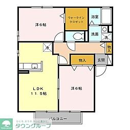 ハーヴェスト・パークC 2LDKの間取図画像