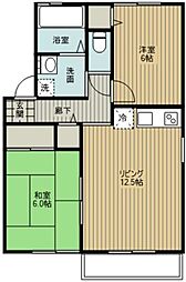 ガーデンハイツB 2LDKの間取図画像