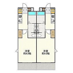 ecarte 1Kの間取図画像
