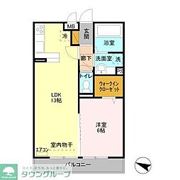 グランメール北鴻巣 1LDKの間取図画像