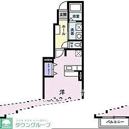 サニーレジデンス 1Kの間取図画像