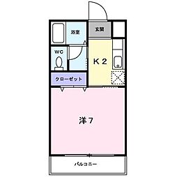 ティアラ 1Kの間取図画像
