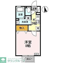 グランドソレイユ 1Kの間取図画像