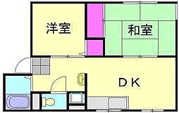 サンハイム 2DKの間取図画像