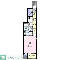 ケイズ コージーIII 1Kの間取図画像