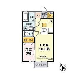 アクシスC 1LDKの間取図画像