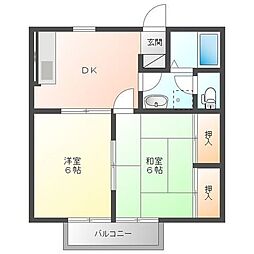 プラートミレニアム 2DKの間取図画像
