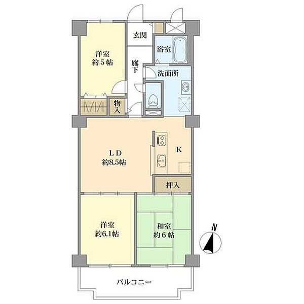 67.20m2の3LDKです♪室内大変綺麗に使用されております！
