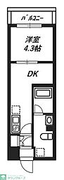リヴシティ八王子 1DKの間取図画像