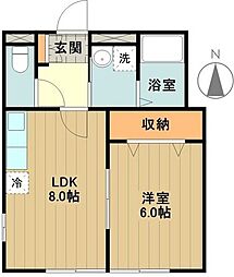 AmourSakura 1LDKの間取図画像