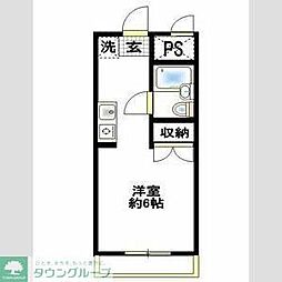 スチューデントハウス村田 ワンルームの間取図画像