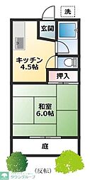 風鈴館 1Kの間取図画像