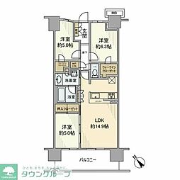 オハナ八王子オークコート 3LDKの間取図画像