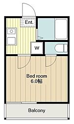 クーネル八王子 1Kの間取図画像
