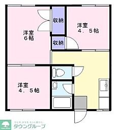 ニットーコーポ 3DKの間取図画像