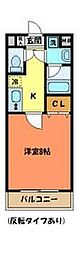 アーバンフラッツ八王子みなみ野 1Kの間取図画像
