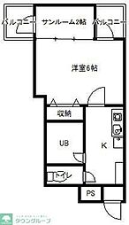 共立リライアンス高尾駅前 ワンルームの間取図画像