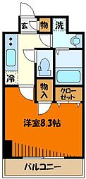 クレストコート八王子 1Kの間取図画像