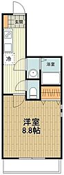 エルメゾンユウ 1Kの間取図画像