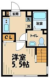 ディアコート淵野辺 1Kの間取図画像
