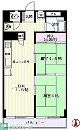 ウイングレスト 2LDKの間取図画像