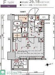 プレシャスハーモニー八王子 1Kの間取図画像