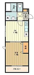 クオリアハイム千人町 1DKの間取図画像