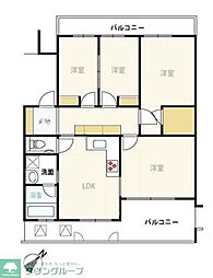 エルムコートC棟 3LDKの間取図画像