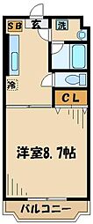 パルトネール 1DKの間取図画像