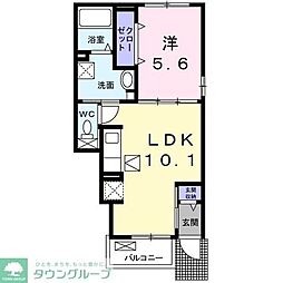 コントラスト 1階1LDKの間取り