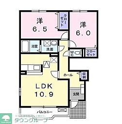 ル　シェール 1階2LDKの間取り