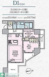 LUXENA八王子寺町 15階2LDKの間取り
