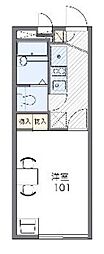 レオパレスコートアベV 2階1Kの間取り