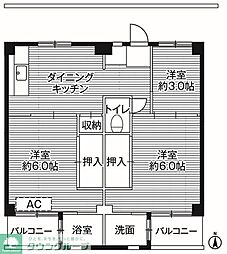 ビレッジハウス小比企1号棟 (104号室) 1階3DKの間取り