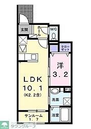アルドーレ 1階1LDKの間取り