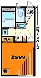 JR中央線 高尾駅 バス25分 恩方車庫下車 徒歩9分の賃貸アパート 1階1Kの間取り