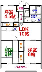 エクセルコート 1階3LDKの間取り