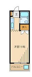 ジュネススズキ 3階ワンルームの間取り
