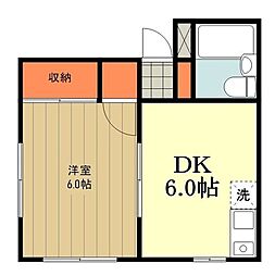 ソフィア西八王子 3階1DKの間取り